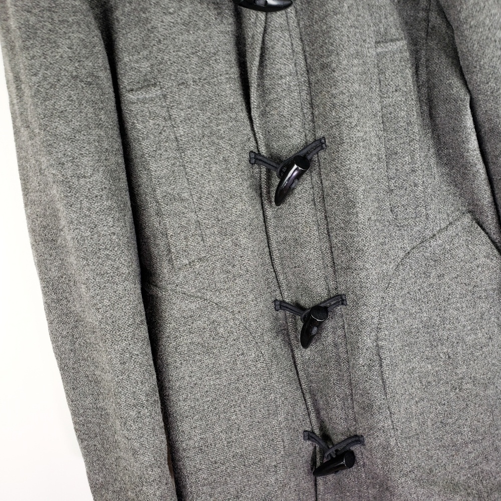 Zara Man Wool Peacoat Trench Jacket Gray Full Zip - Picture 3 of 8